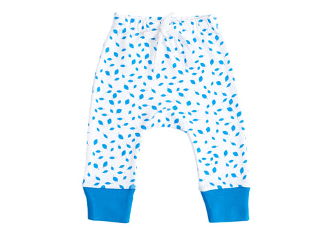 Organic Cotton Baby Pant - AUTUMN LEAVES BLUE