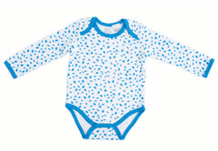 Organic Cotton Long Sleeve Bodysuit - AUTUMN LEAVES BLUE