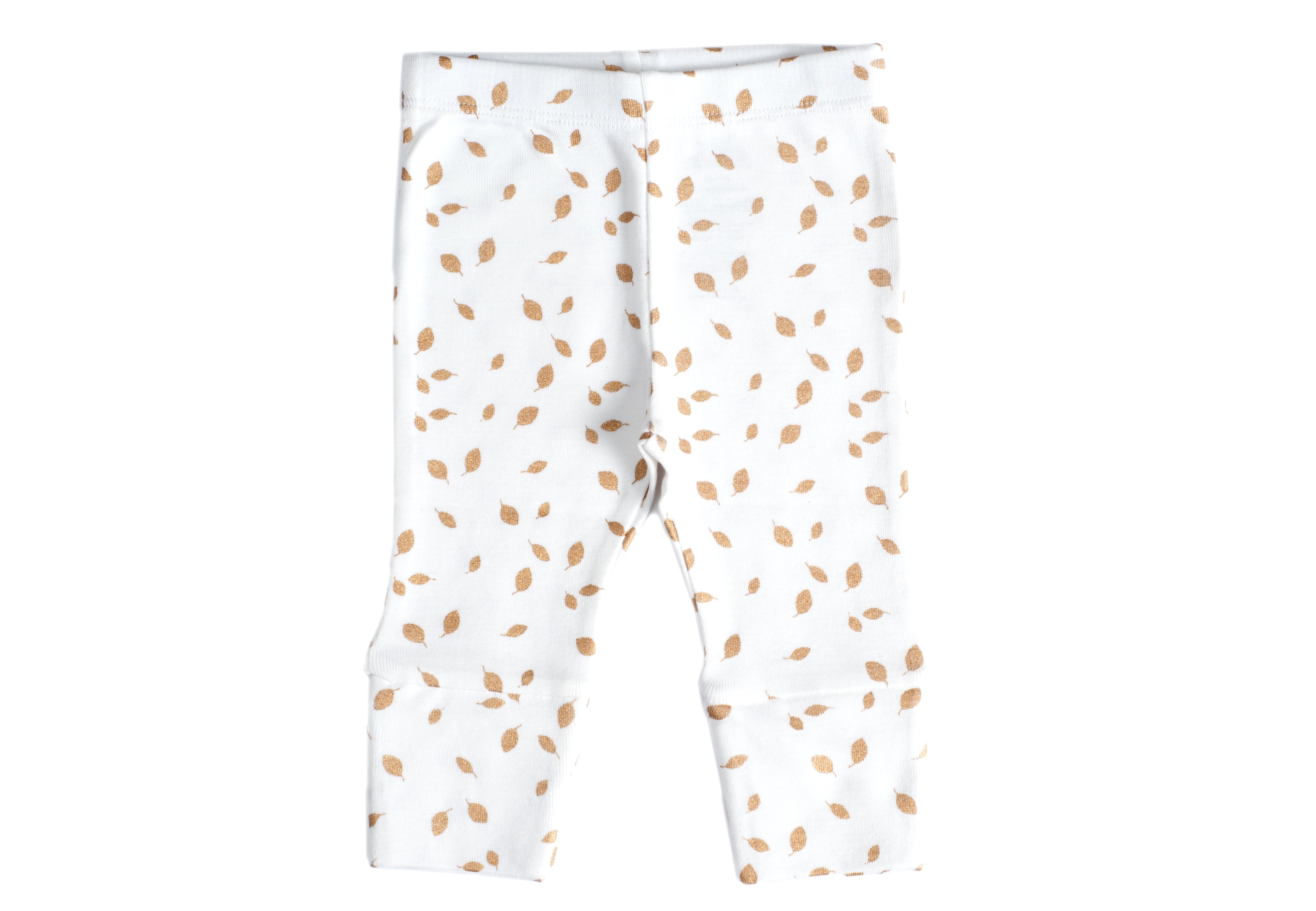 Organic Cotton Baby Leggings - AUTUMN LEAVES GOLD