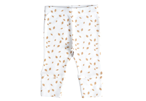 Organic Cotton Baby Leggings - AUTUMN LEAVES GOLD