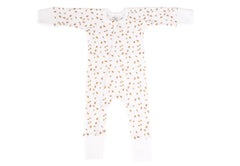 Organic Zip Romper - AUTUMN LEAVES GOLD