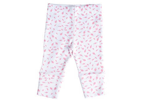 Organic Cotton Baby Leggings - AUTUMN LEAVES PINK