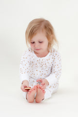 Organic Zip Romper - AUTUMN LEAVES GOLD