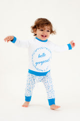 Organic Cotton Baby Sweatshirt - HELLO GORGEOUS BLUE