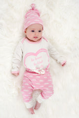Organic Cotton Long Sleeve Baby T-Shirt - BE BRAVE CANDYPINK