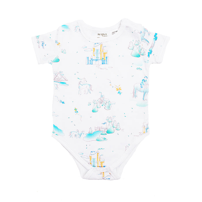 Organic Cotton Short Sleeve Bodysuit - Springtime Play