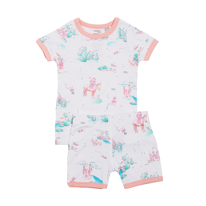 Organic Cotton Kids Short John PJ Set - Springtime Dream