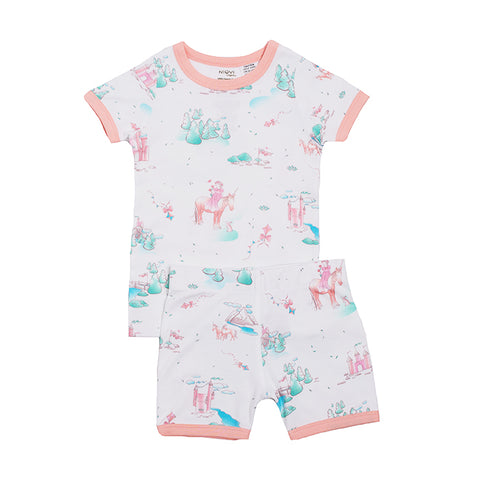 Organic Cotton Kids Short John PJ Set - Springtime Dream
