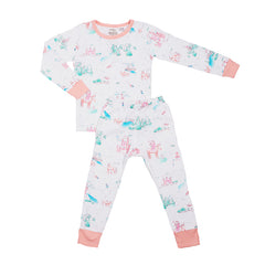Organic Cotton Kids Long John PJ Set - Springtime Dream