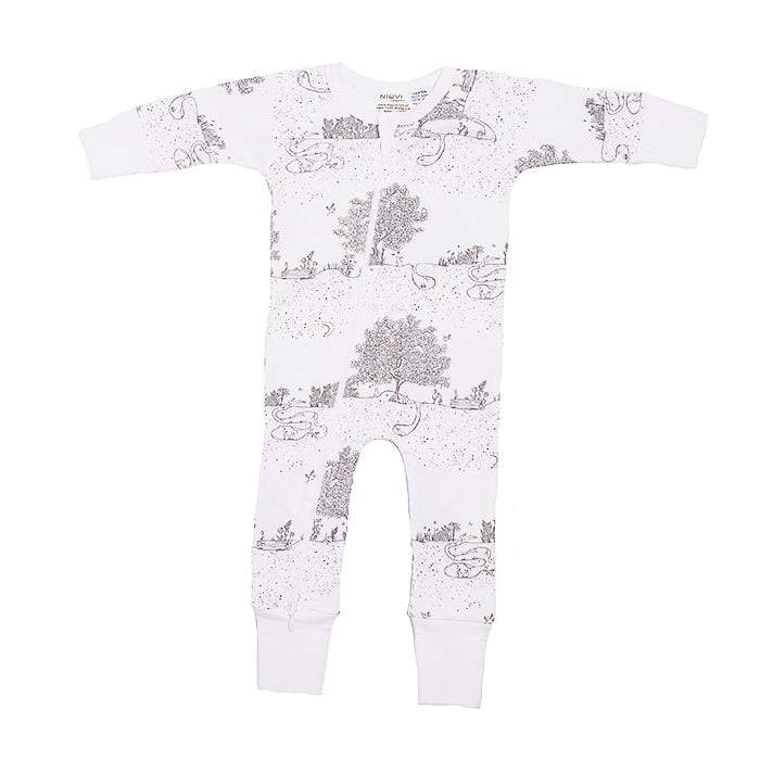 Organic Zip Romper - Springtime Garden