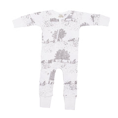 Organic Zip Romper - Springtime Garden