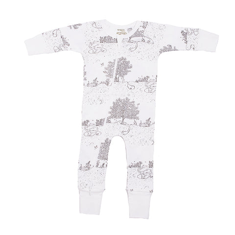 Organic Zip Romper - Springtime Garden