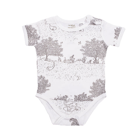 Organic Cotton Short Sleeve Bodysuit - Springtime Garden