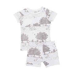 Organic Cotton Kids Short John PJ Set - Springtime Garden