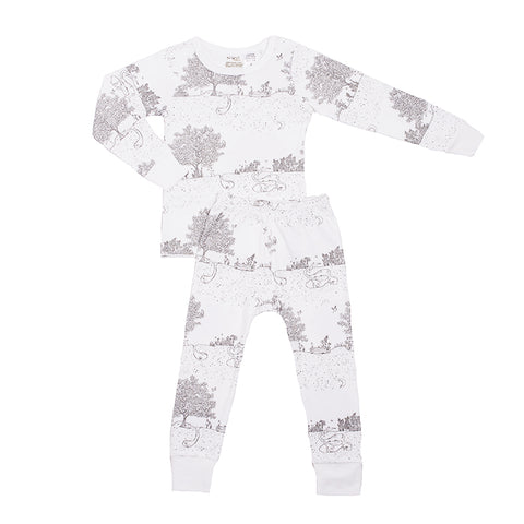 Organic Cotton Kids Long John PJ Set - Springtime Garden
