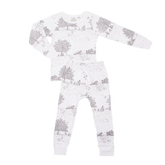 Organic Cotton Kids Long John PJ Set - Springtime Garden