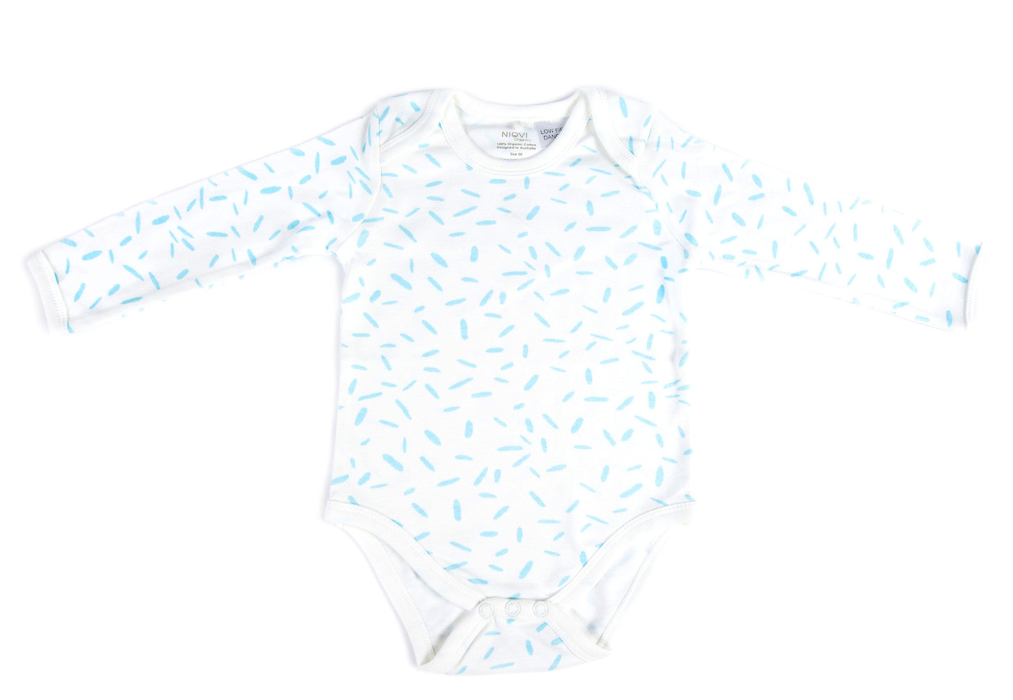 Organic Cotton Long Sleeve Bodysuit - RIZ Sky