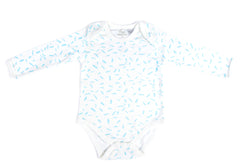 Organic Cotton Long Sleeve Bodysuit - RIZ Sky