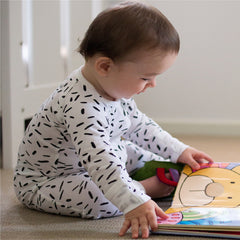 Organic Zip Romper - RIZ Monochrome