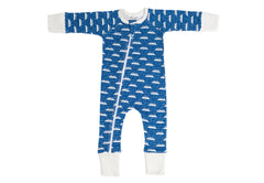 Organic Zip Romper - SNOW MOUNTAIN NAVY