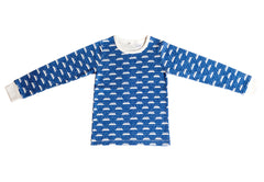 Organic Cotton Kids Long John PJ Set - SNOW MOUNTAIN NAVY