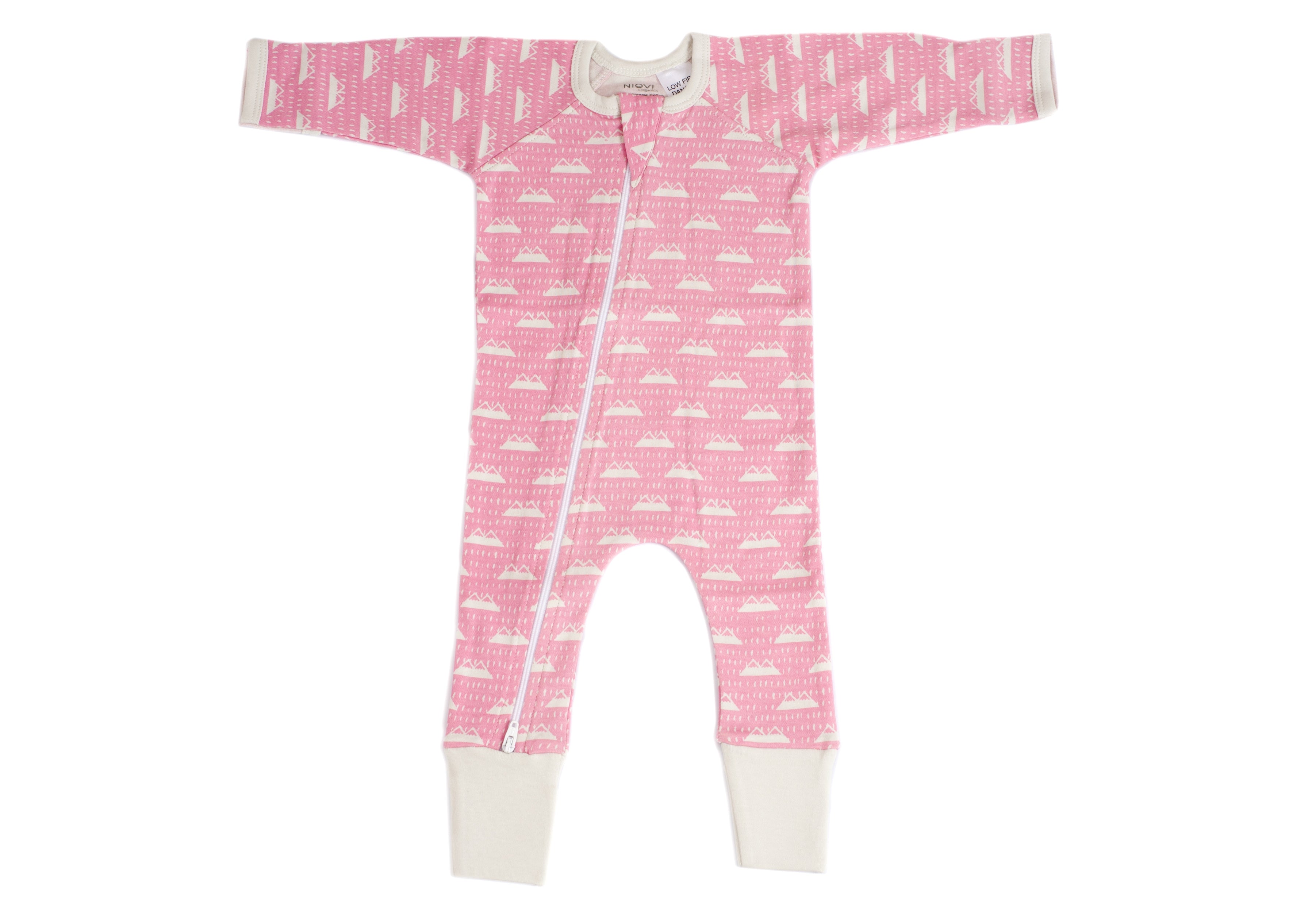 Organic Zip Romper - SNOW MOUNTAIN CANDYPINK