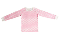 Organic Cotton Kids Long John PJ Set -  SNOW MOUNTAIN CANDYPINK