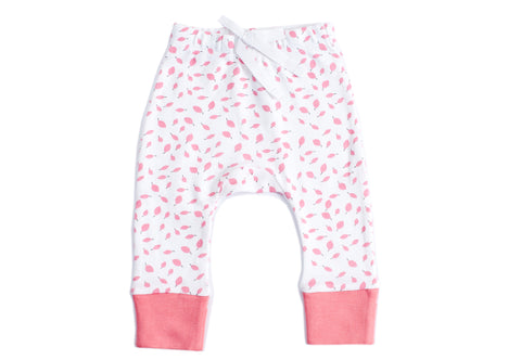 Organic Cotton Baby Pant - Autumn Leaves Pink