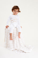 Organic Cotton Baby Growsuit - SPARKLING NEW GOLD