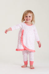 Organic Cotton Baby Girl Dress - AUTUMN LEAVES PINK