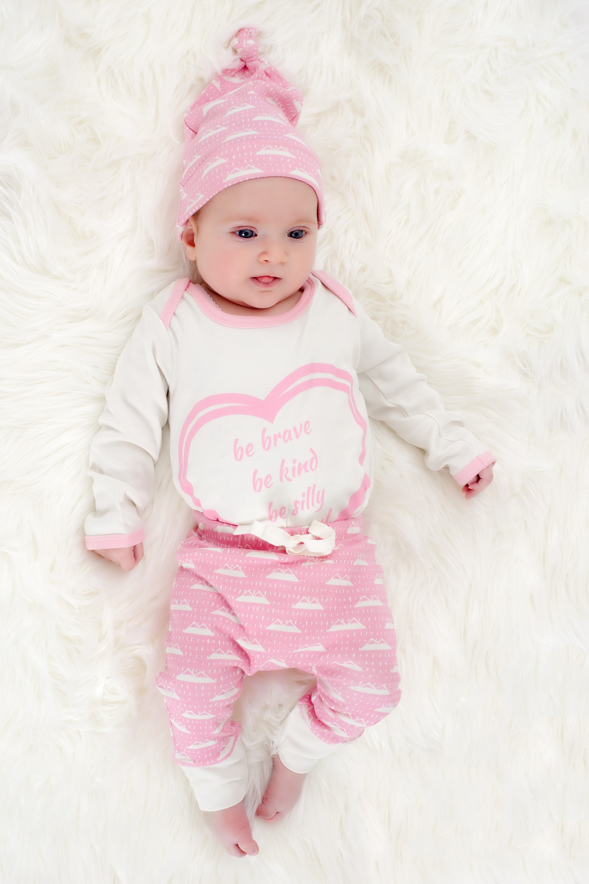 Organic Cotton Baby Pant -  SNOW MOUNTAIN CANDYPINK