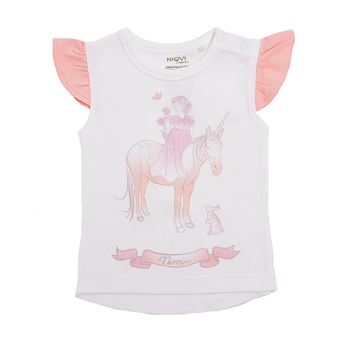 Organic Cotton Short Sleeve Baby T-Shirt - Springtime Princess