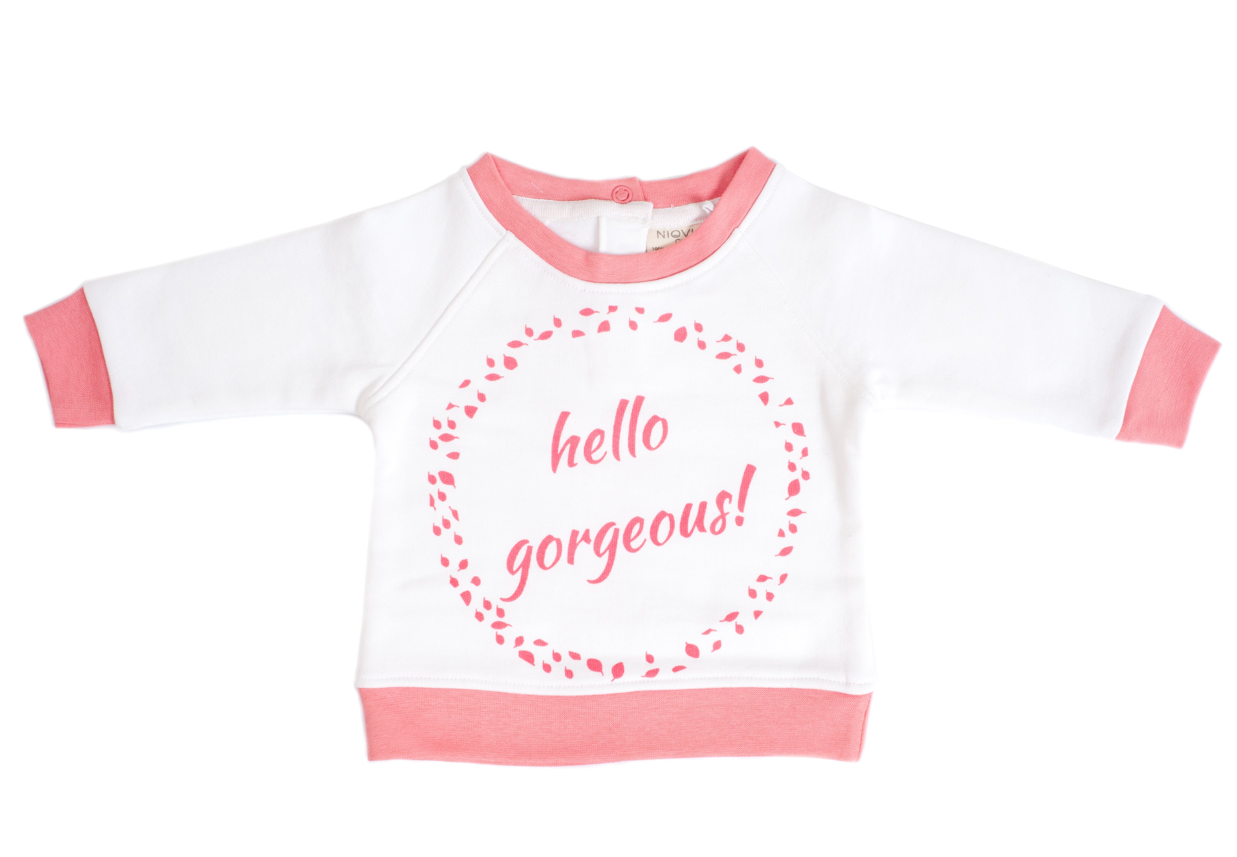 Organic Cotton Baby Sweatshirt - HELLO GORGEOUS PINK