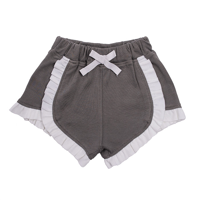 Organic Cotton Baby Girl Shorts - Grey