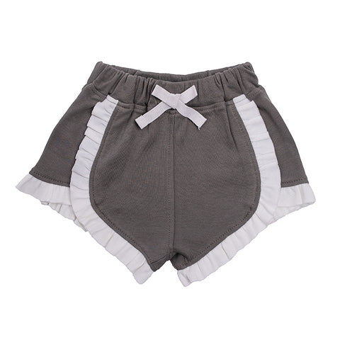 Organic Cotton Baby Girl Shorts - Grey