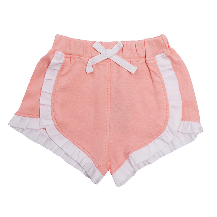 Organic Cotton Baby Girl Shorts - Peach
