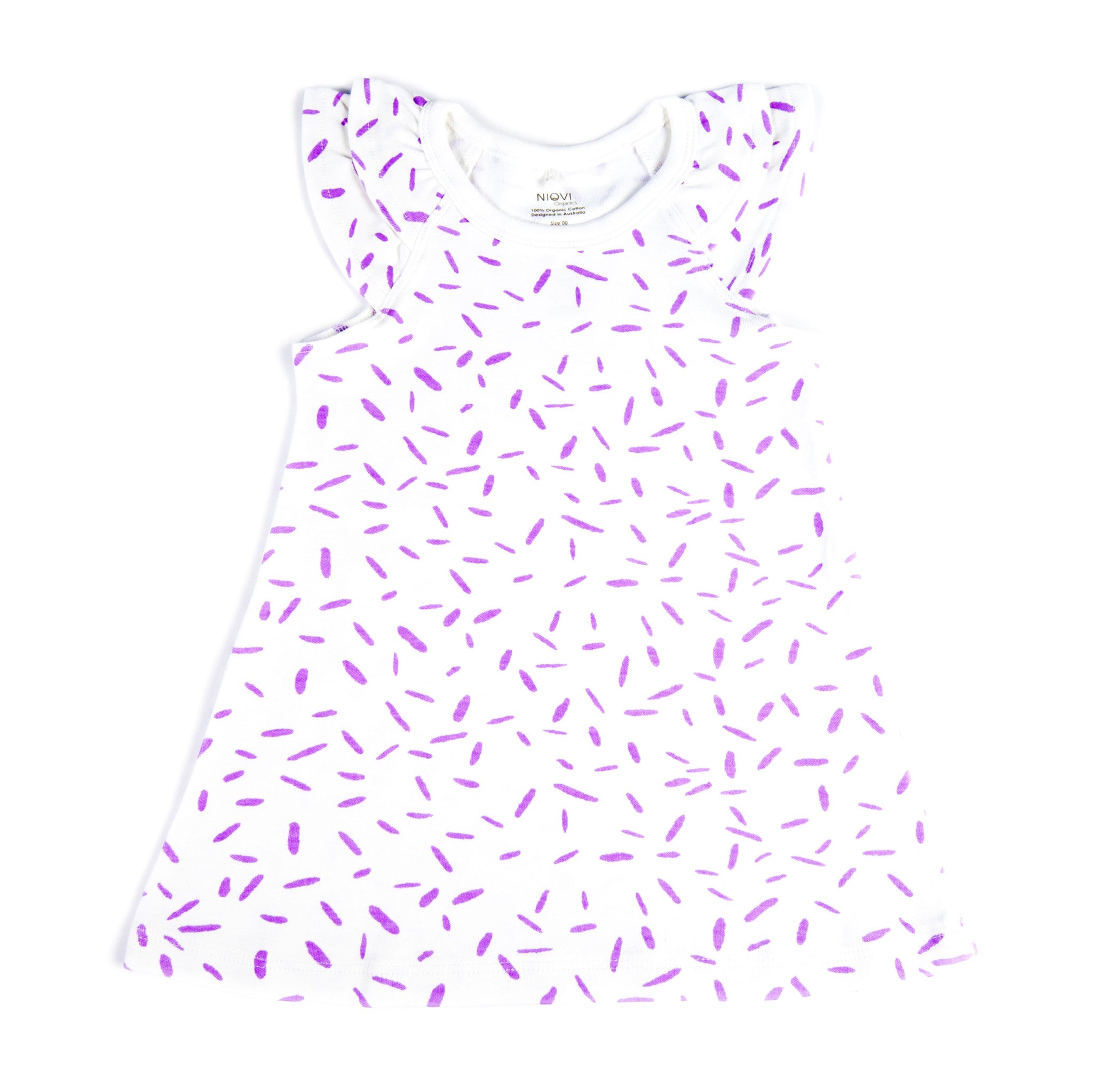 Organic Flutter Sleeve Dress - RIZ Lavender