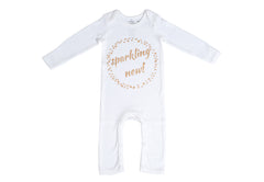 Organic Cotton Baby Growsuit - SPARKLING NEW GOLD